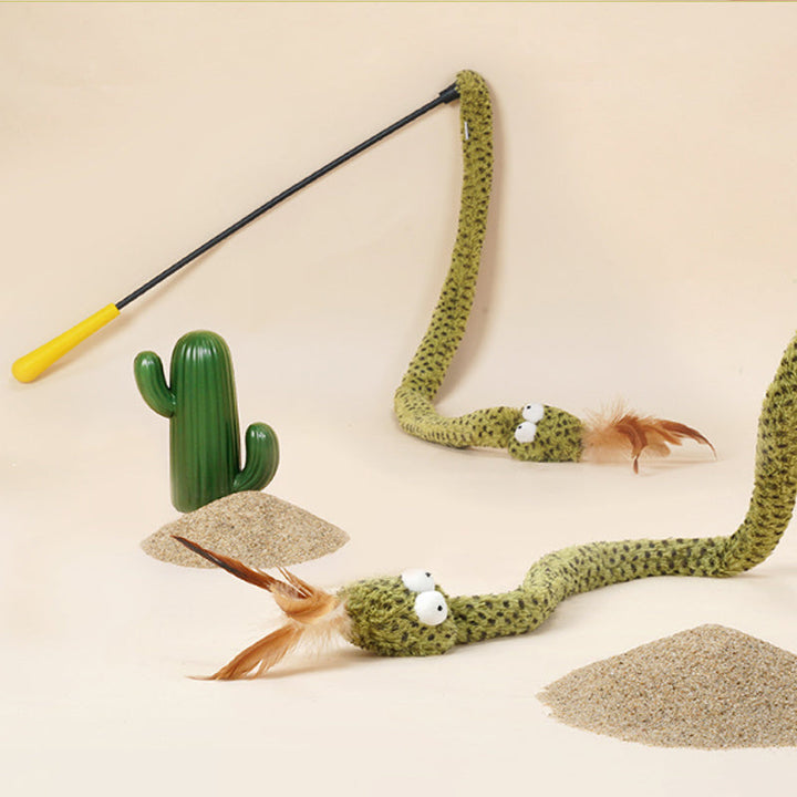 Unleash the Fun with the Snake Cat Teasing Stick Cat Toy!