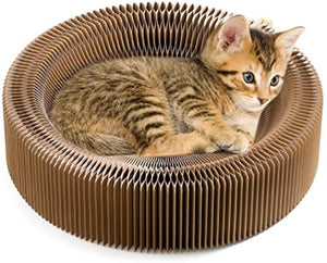 Elevate Your Cat's Comfort with the Collapsible Cat Scratcher Lounge Bed