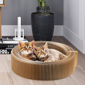 The Ultimate Cat Haven: Collapsible Cat Scratcher Lounge Bed