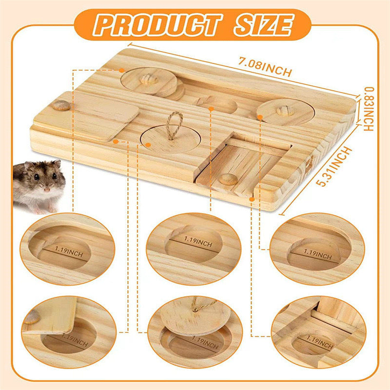 Wooden Hamster Feeding Snack Dispenser