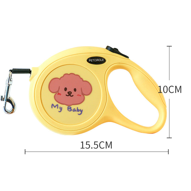 Dog Leash 5m Cartoon Retractable Leash