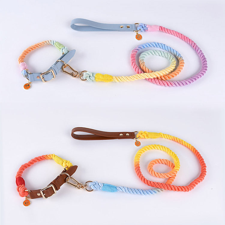 Woven Leather Pet Leash