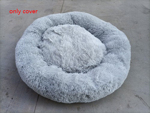 Plush Round Dog Warm Winter Bed