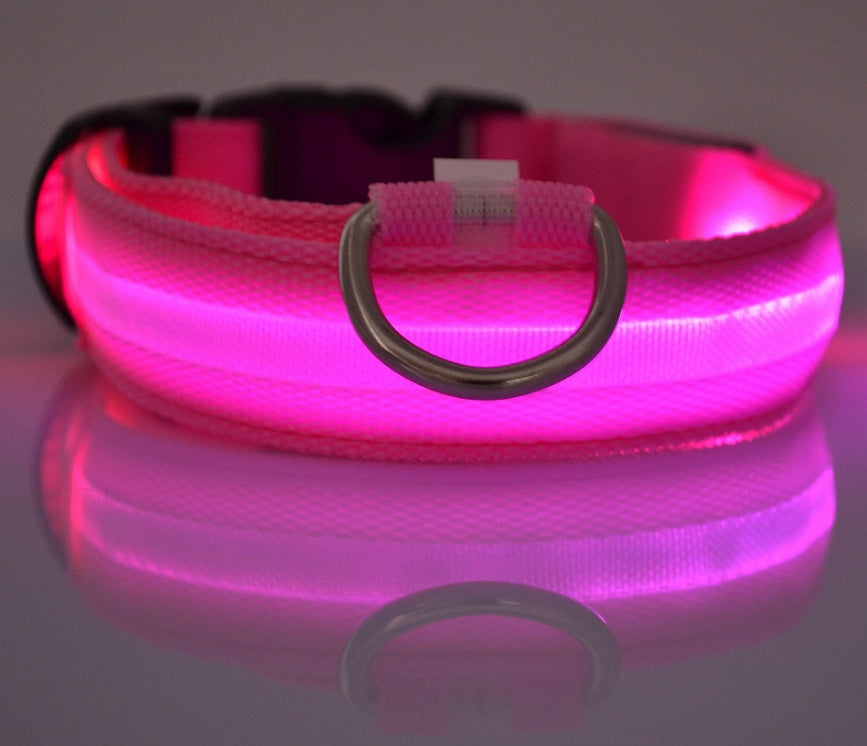 LED Pet Luminous Collar, Night Safety, Flashing, Glow in Dark