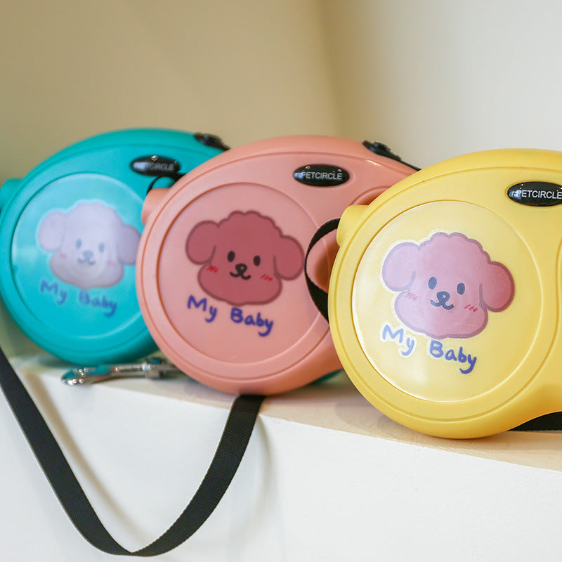 Dog Leash 5m Cartoon Retractable Leash