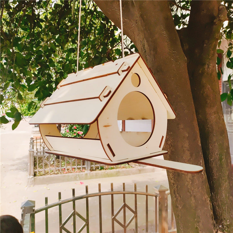 Hanging Wooden Bird Feeder DIY Assembled