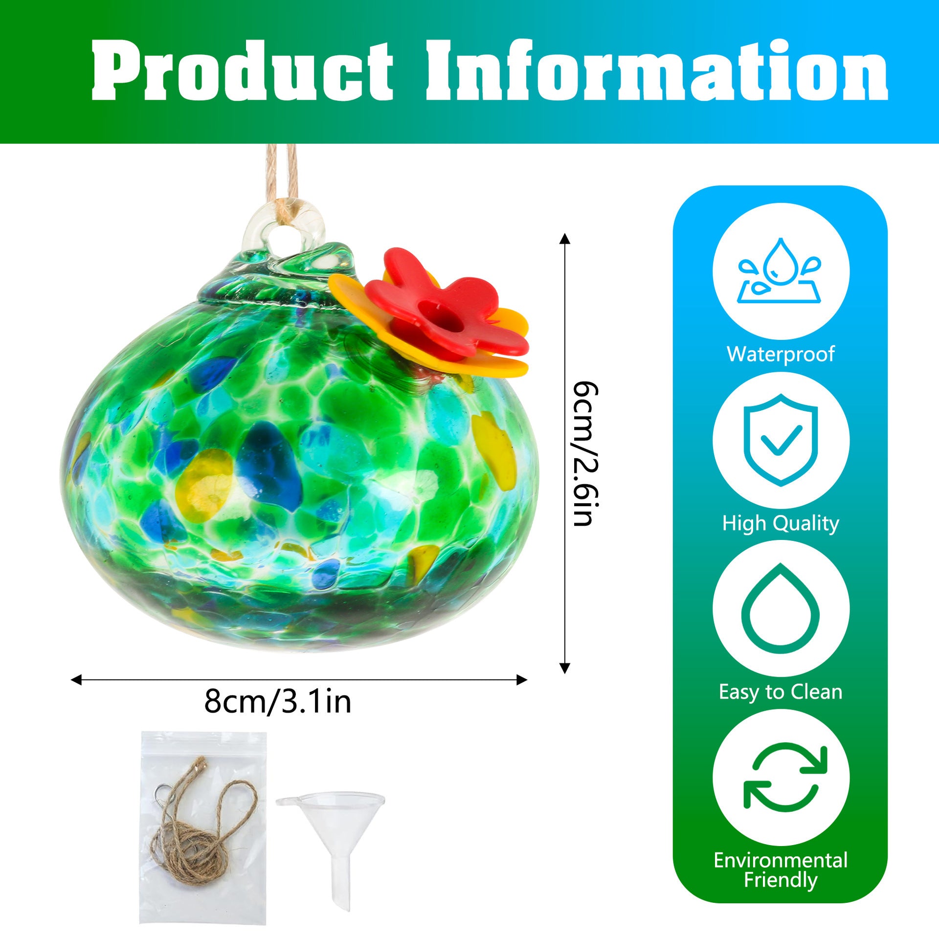 One Outdoor Courtyard With Glass Bird Feeder