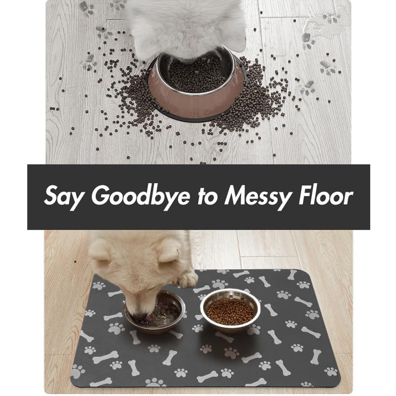 Pet Feeding Mat-Absorbent Bowl