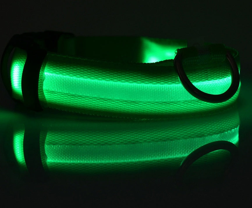 LED Pet Luminous Collar, Night Safety, Flashing, Glow in Dark