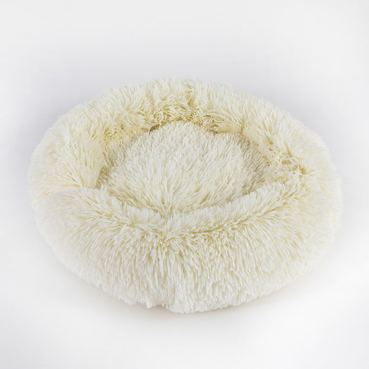 Plush Round Dog Warm Winter Bed