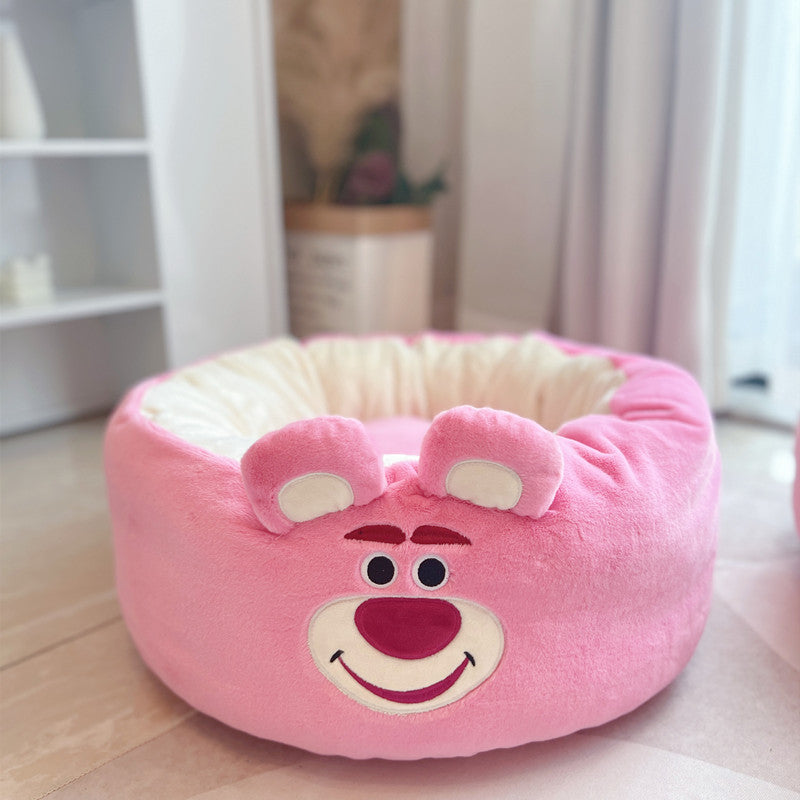 Cartoon Dog Nest Round Bed