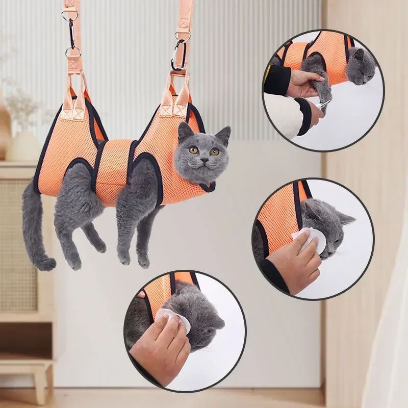 Grooming Nail Cutting, Bite Restraint Hammock