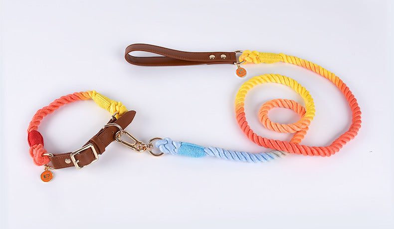 Woven Leather Pet Leash