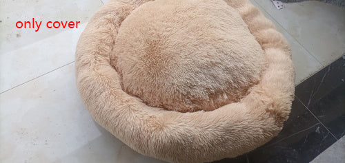 Plush Round Dog Warm Winter Bed