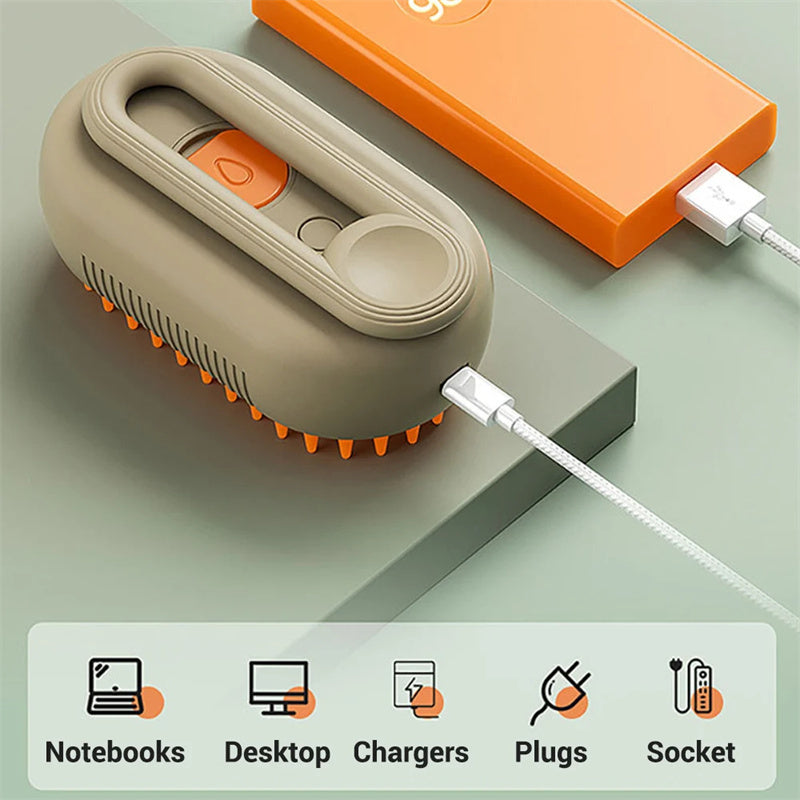 Steamy Dog Brush 3 In 1 Electric Spray