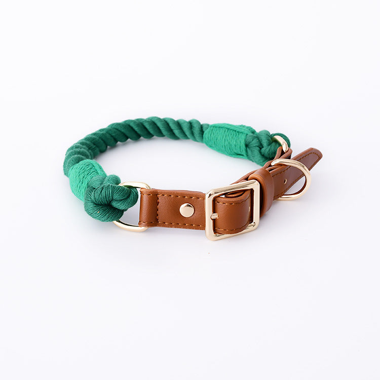 Woven Leather Pet Leash