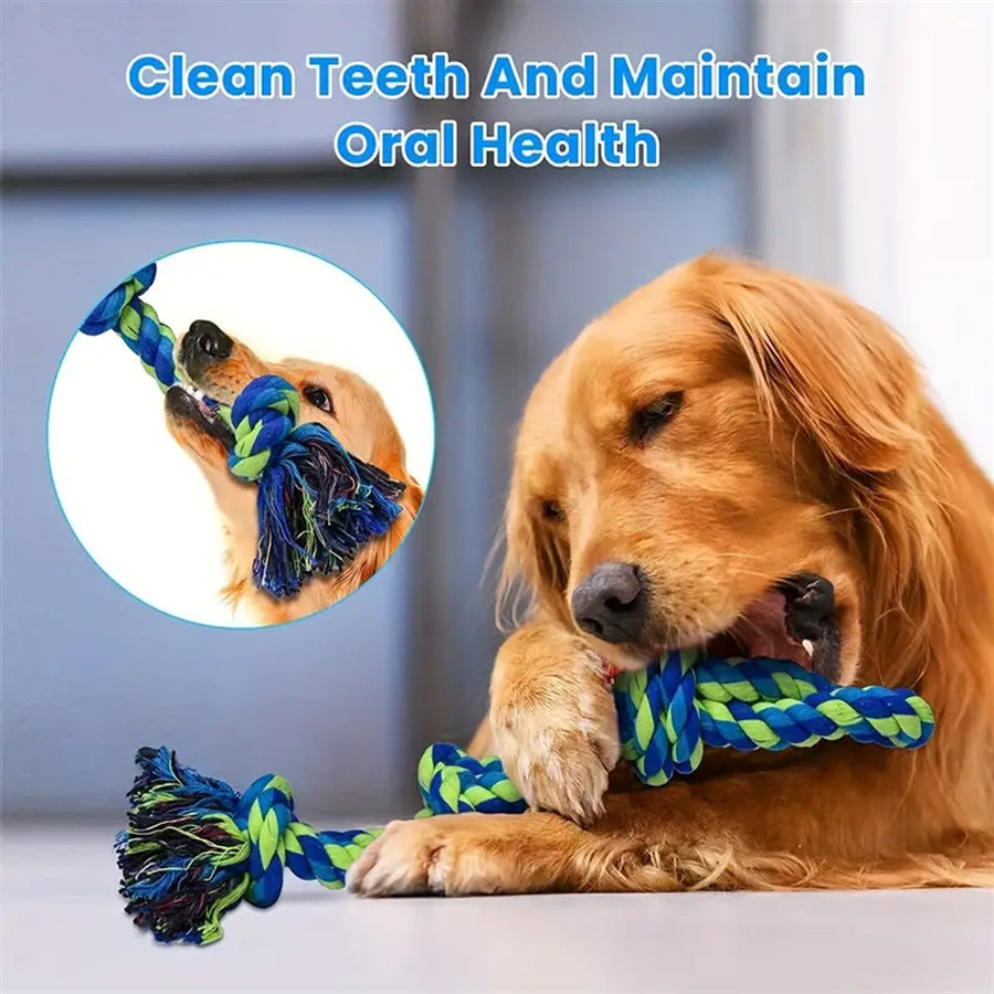 Heavy-Duty Rope Knot Dog Toys , Interactive Tug Of War