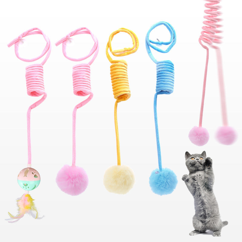 Cat Toy Spring Rabbit Hair Ball Interactive
