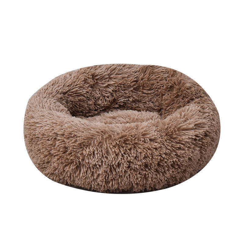Plush Round Dog Warm Winter Bed
