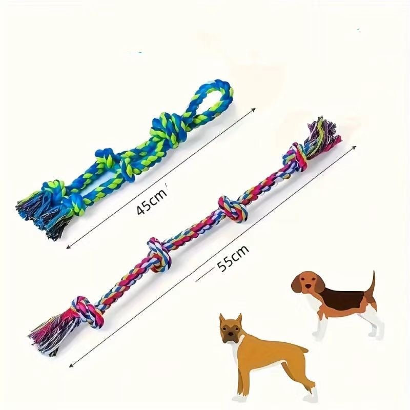 Heavy-Duty Rope Knot Dog Toys , Interactive Tug Of War
