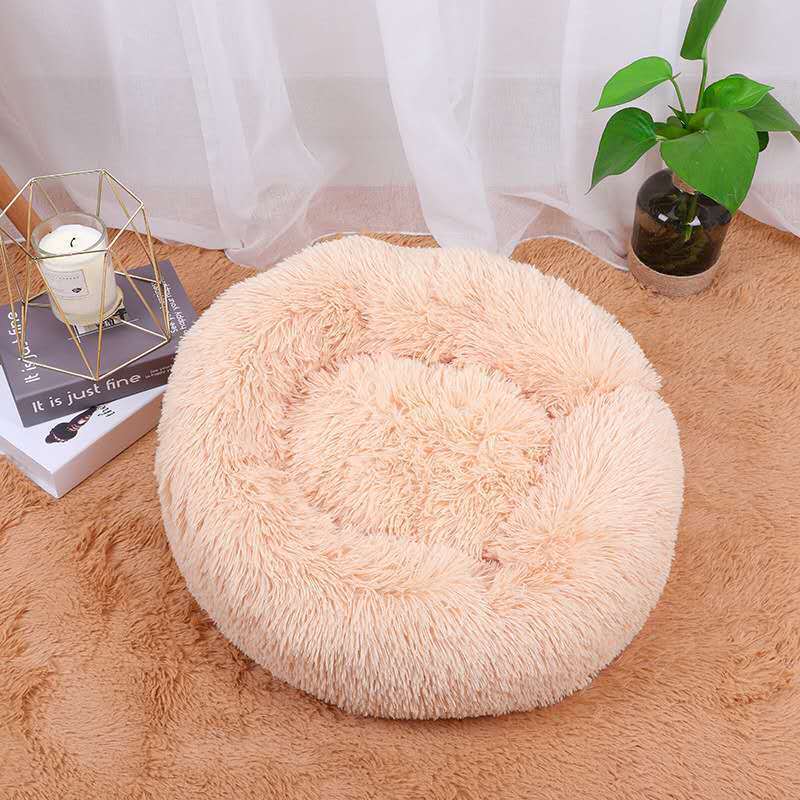 Plush Round Dog Warm Winter Bed